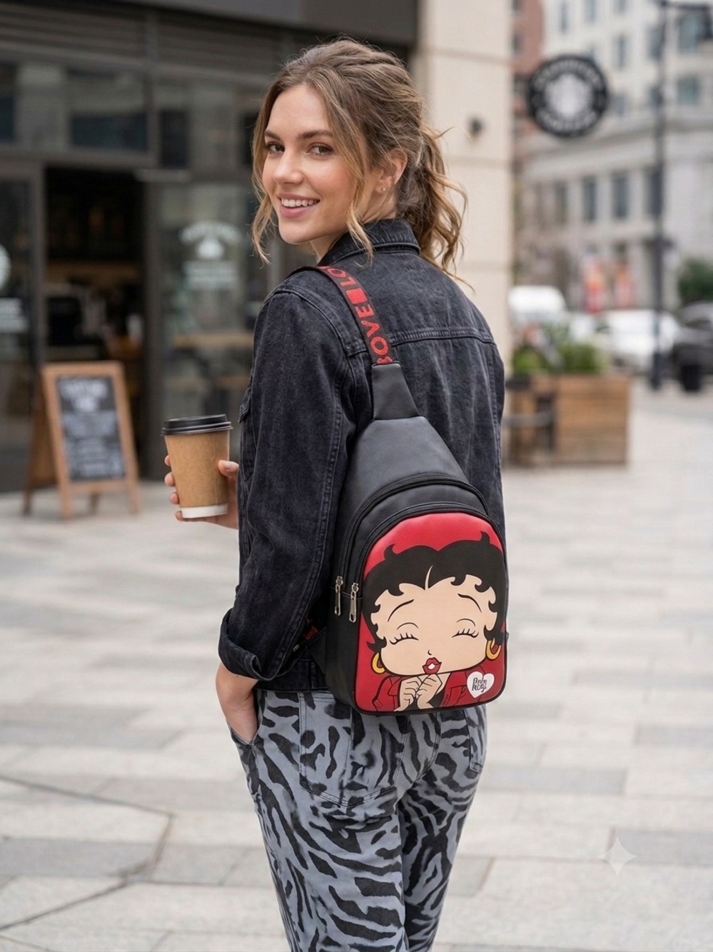 Betty Boop Black and Red Sling Bag
Purse Backpack